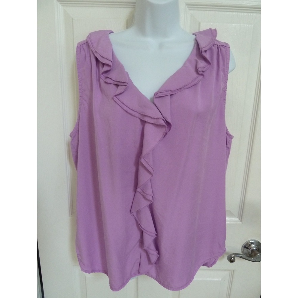KUT FROM THE KLOTH Purple Ruffled Sleeveless Blouse XL KT134701